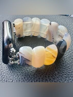 Cape Diablo Cream and White Agate Bracelet from Anthro